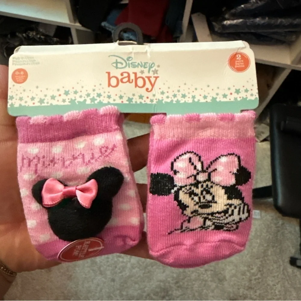 Disney Baby Pink Minnie Mouse Socks